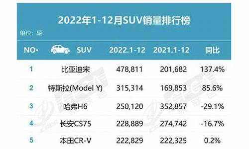 2022年suv销量排名_suv2021